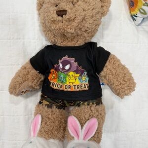 Build-A-Bear Brown Stuffed Animal with Black Trick or Treat Shirt
